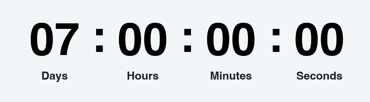7 days countdown